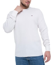TOMMY HILFIGER TH JEANS Tricou cu m&acirc;necă lungă tip waffle alb antic - tricou - 1