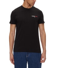 TOMMY HILFIGER TH JEANS Tricou cu m&acirc;necă scurtă și imprimeu negru - tricou - 1