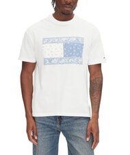 TOMMY HILFIGER TH JEANS Tricou cu m&acirc;necă scurtă și imprimeu maxi ecru - tricou - 1