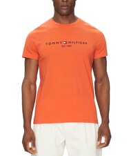 TOMMY HILFIGER TH Tricou cu m&acirc;necă scurtă și imprimeu cu logo portocaliu strălucitor - tricou - 1