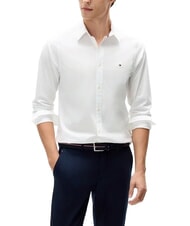 TOMMY HILFIGER TH Cămașă cu m&acirc;necă lungă din bumbac elastic alb clasic - Cămăși pentru bărbați - 1