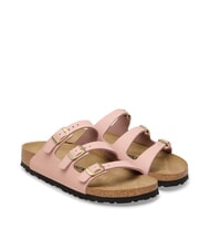 BIRKENSTOCK FLORIDA Papuci din piele nubuc cu 3 benzi roz pal - Pantofi femei - 1