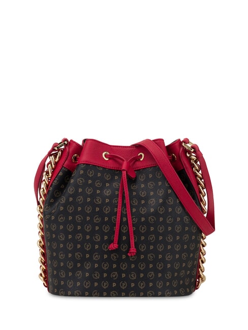 POLLINI HERITAGE Geantă de umăr tip găleată lac negru - Genți femei