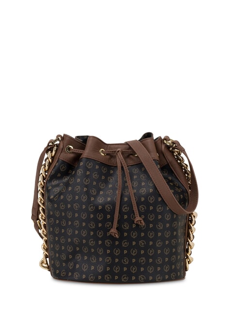 POLLINI HERITAGE Geantă de umăr tip găleată negru maro - Genți femei