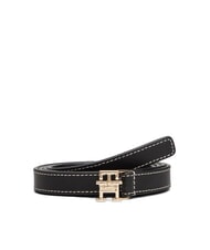 TOMMY HILFIGER TH LOGO Curea subțire din piele negru - Curele - 1