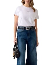 GUESS MINI STRASS TRIANGLE Tricou de bumbac alb purpuriu - tricou - 1