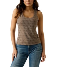 GUESS 4G ALLOVER Top coajă de nucă - tricou - 1