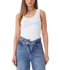 GUESS LOGO SCRIPT Top alb purpuriu - tricou - 1