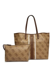 GUESS VICTORIA 2 Geantă de umăr, cu clutch logo latte / maro - Genți femei - 1