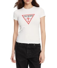 GUESS JEANS ICONIC Tricou cu m&acirc;necă scurtă alb purpuriu - tricou - 1