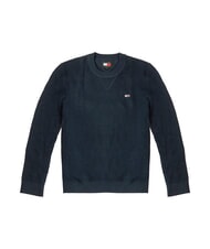 TOMMY HILFIGER TH JEANS Pulover cu guler rotund bleumarin noapte &icirc;ntunecată - Pulovere pentru bărbați - 1