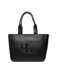 CALVIN KLEIN BOLD MONOGRAM Geantă de cumpărături de umăr pe negru - Genți femei - 1