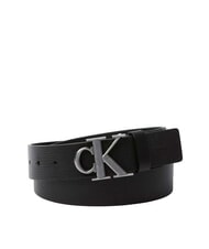 CALVIN KLEIN CK HARDWARE Curea de piele negru/argintiu antic - Curele - 1