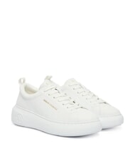 ARMANI EXCHANGE SUPER Adidași din piele alb strălucitor - Pantofi femei - 1