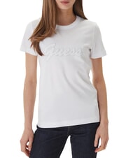 GUESS 3D SCRIPT Tricou de bumbac alb purpuriu - tricou - 1