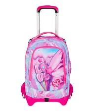 SJGANG PLUSHY RABBIT Rucsac tip troler cu 3 roți, detașabil păpușă roz - Rucsacuri cu role - 1