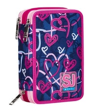 SJGANG DOODLE HEART Penar cu 3 fermoare truenavy - Penare și accesorii - 1