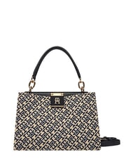 TOMMY HILFIGER TH HER Geantă de m&acirc;nă, cu curea de umăr mono albastru - Genți femei - 1