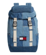 TOMMY HILFIGER TJ DENIM PATCHWORK Rucsac cu buzunare multiple, denim petic de denim - Rucsacuri pentru școală și timp liber - 1
