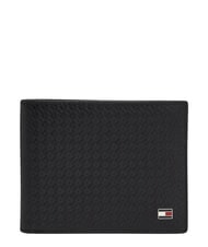 TOMMY HILFIGER TH EMBOSSED Portofel cu portcard, din piele negru - Portofele bărbați - 1