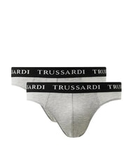 TRUSSARDI BRANDED ELASTIC Pachet de 2 perechi de chiloți melanj gri - Slip pentru bărbați - 1