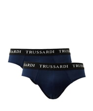 TRUSSARDI BRANDED ELASTIC Pachet de 2 perechi de chiloți marina - Slip pentru bărbați - 1