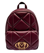 LOVE MOSCHINO EMBOSSED Rucsac cu buzunar frontal vin - Genți femei - 1