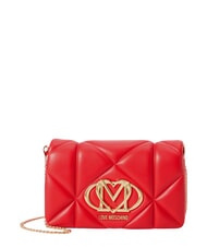 LOVE MOSCHINO EMBOSSED Geantă de umăr mini, cu lanț RED - Genți femei - 1