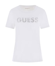 GUESS STUDS SCRIPT Tricou cu m&acirc;necă scurtă alb purpuriu - tricou - 1