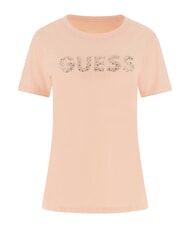 GUESS STUDS SCRIPT Tricou cu m&acirc;necă scurtă creme de piersici - tricou - 1
