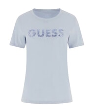 GUESS STUDS SCRIPT Tricou cu m&acirc;necă scurtă albastru aerian - tricou - 1