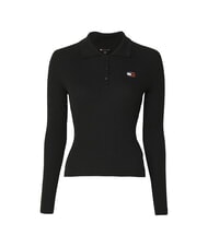 TOMMY HILFIGER TH JEANS Cămașă cu m&acirc;necă lungă negru - Pulovere pentru femei - 1
