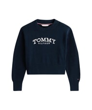 TOMMY HILFIGER TH Pulover cu guler rotund pentru fete - Pulovere pentru copii
