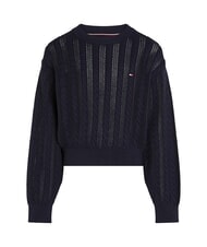 TOMMY HILFIGER TH Pulover din bumbac cu guler rotund - Pulovere pentru copii
