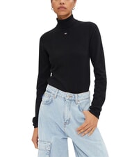 TOMMY HILFIGER TH JEANS Pulover cu guler &icirc;nalt negru - Pulovere pentru femei - 1
