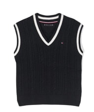 TOMMY HILFIGER TH Vestă tricotată, decolteu &icirc;n V cerul deșertului - Pulovere pentru copii - 1