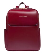 PIQUADRO BLUE SQUARE  Rucsac pentru laptop de 14", din piele RED - Rucsacuri pentru laptop - 1