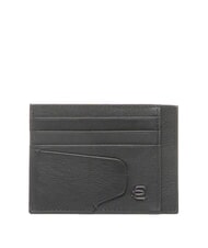 PIQUADRO AKRON Portcard plat din piele negru - Portofele bărbați - 1