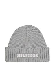 TOMMY HILFIGER MONOTYPE BEANIE Palarie din bumbac si lana gri - Căciuli - 1