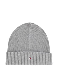 TOMMY HILFIGER TH FLAG Căciulă beanie din bumbac cu manșetă gri - Căciuli - 1