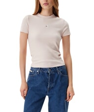 CALVIN KLEIN WOVEN LABEL Tricou cu m&acirc;necă scurtă roz - tricou - 1