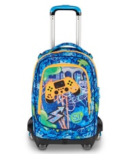 SJGANG JOYFUL PINS BOY  BLUE PRINT - Rucsacuri cu role - 1