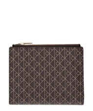 CALVIN KLEIN EMBLEM AOP Portofel cu fermoar dublu aop negru - Portofele femei - 1