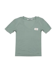 CALVIN KLEIN WOVEN LABEL Tricou din bumbac cu m&acirc;necă scurtă gri - tricou - 1