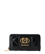 LOVE MOSCHINO EMBOSSED Portofel mare cu fermoar negru - Portofele femei - 1