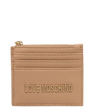 LOVE MOSCHINO SIGNATURE Suport pentru carduri cu portofel pentru monede bej - Portofele femei - 1