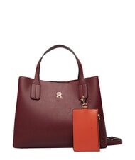 TOMMY HILFIGER TH ICON Geantă de m&acirc;nă, cu curea de umăr catifea maro - Genți femei - 1