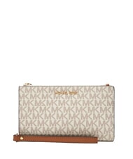 MICHAEL KORS JET SET Portofel tip clutch cu m&acirc;ner ghindă de vanilie - Genți femei - 1