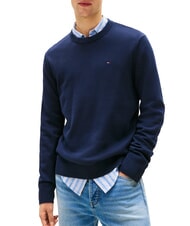 TOMMY HILFIGER TJ Pulover din bumbac regenerat noapte &icirc;ntunecată bleumarin - Pulovere pentru bărbați - 1