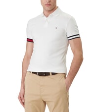 TOMMY HILFIGER TH Tricou polo din bumbac alb - maiou Polo - 1